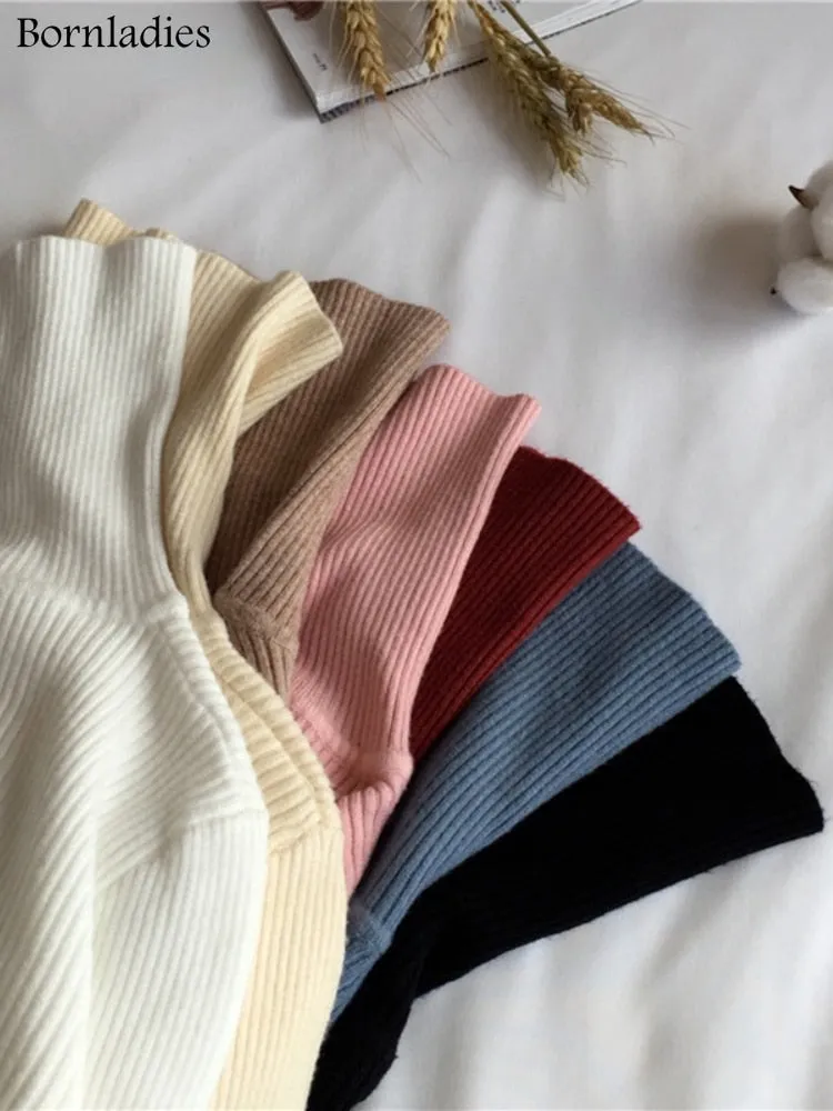 Bornladies 2022 Basic Turtleneck Women Sweaters