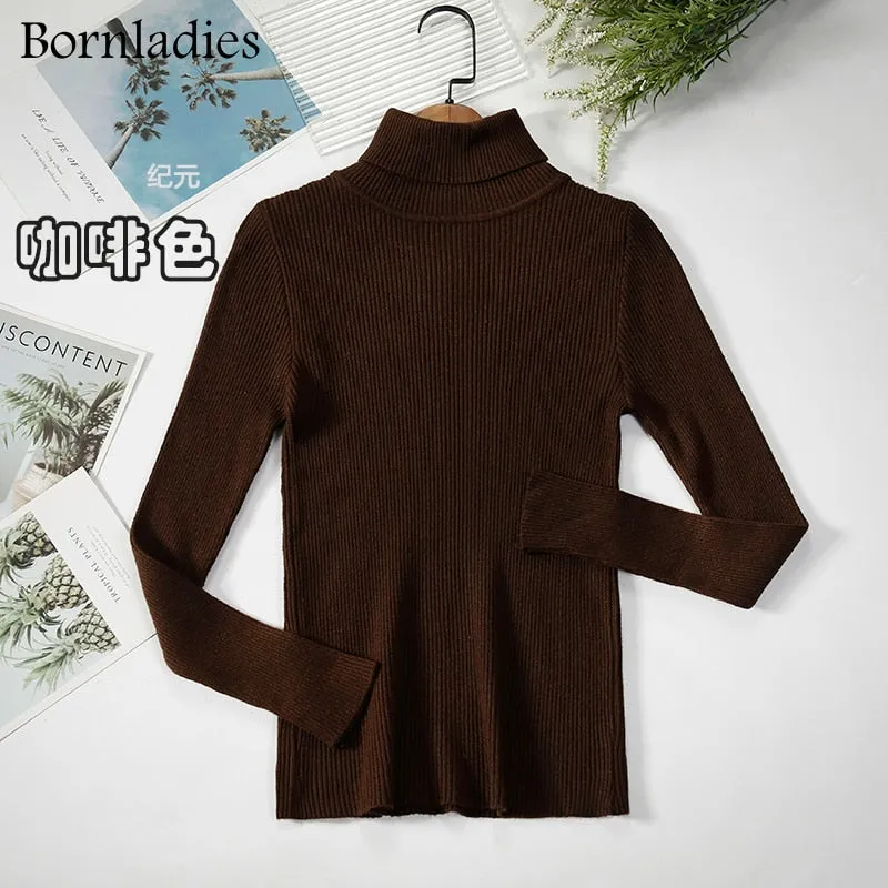 Bornladies 2022 Basic Turtleneck Women Sweaters