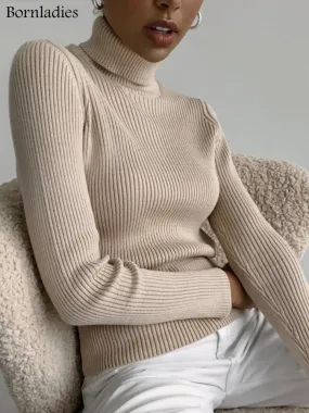 Bornladies 2022 Basic Turtleneck Women Sweaters