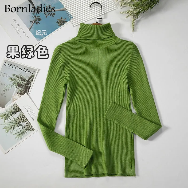 Bornladies 2022 Basic Turtleneck Women Sweaters