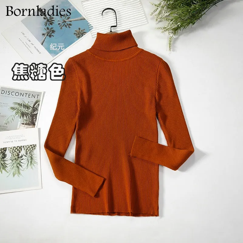 Bornladies 2022 Basic Turtleneck Women Sweaters