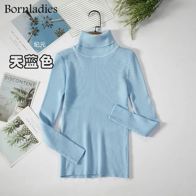 Bornladies 2022 Basic Turtleneck Women Sweaters