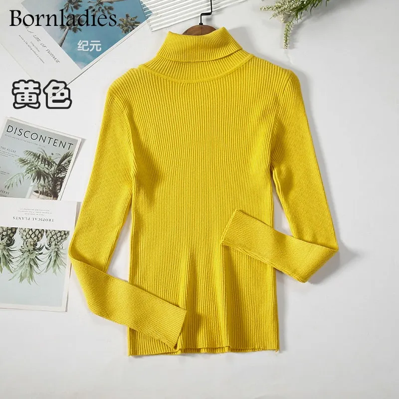 Bornladies 2022 Basic Turtleneck Women Sweaters