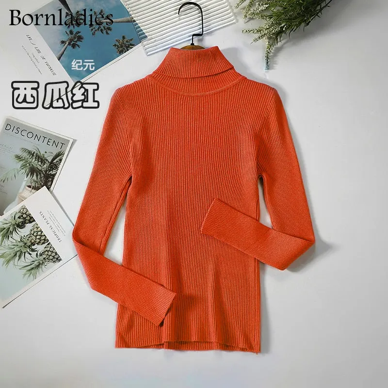 Bornladies 2022 Basic Turtleneck Women Sweaters