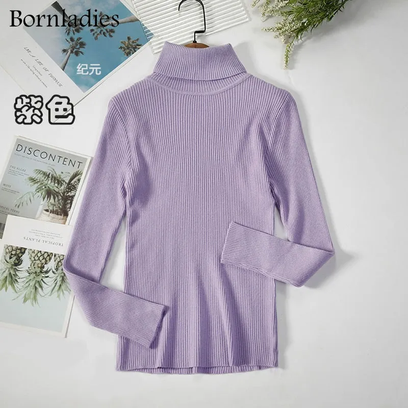 Bornladies 2022 Basic Turtleneck Women Sweaters
