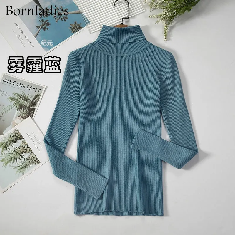 Bornladies 2022 Basic Turtleneck Women Sweaters