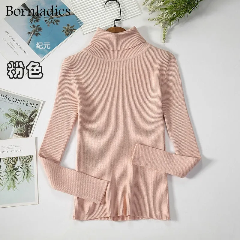 Bornladies 2022 Basic Turtleneck Women Sweaters