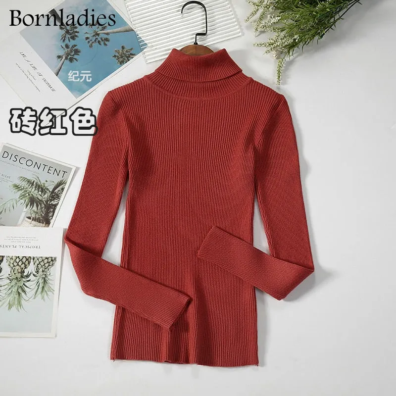 Bornladies 2022 Basic Turtleneck Women Sweaters