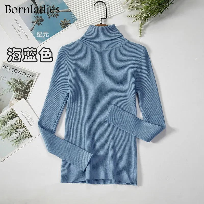 Bornladies 2022 Basic Turtleneck Women Sweaters