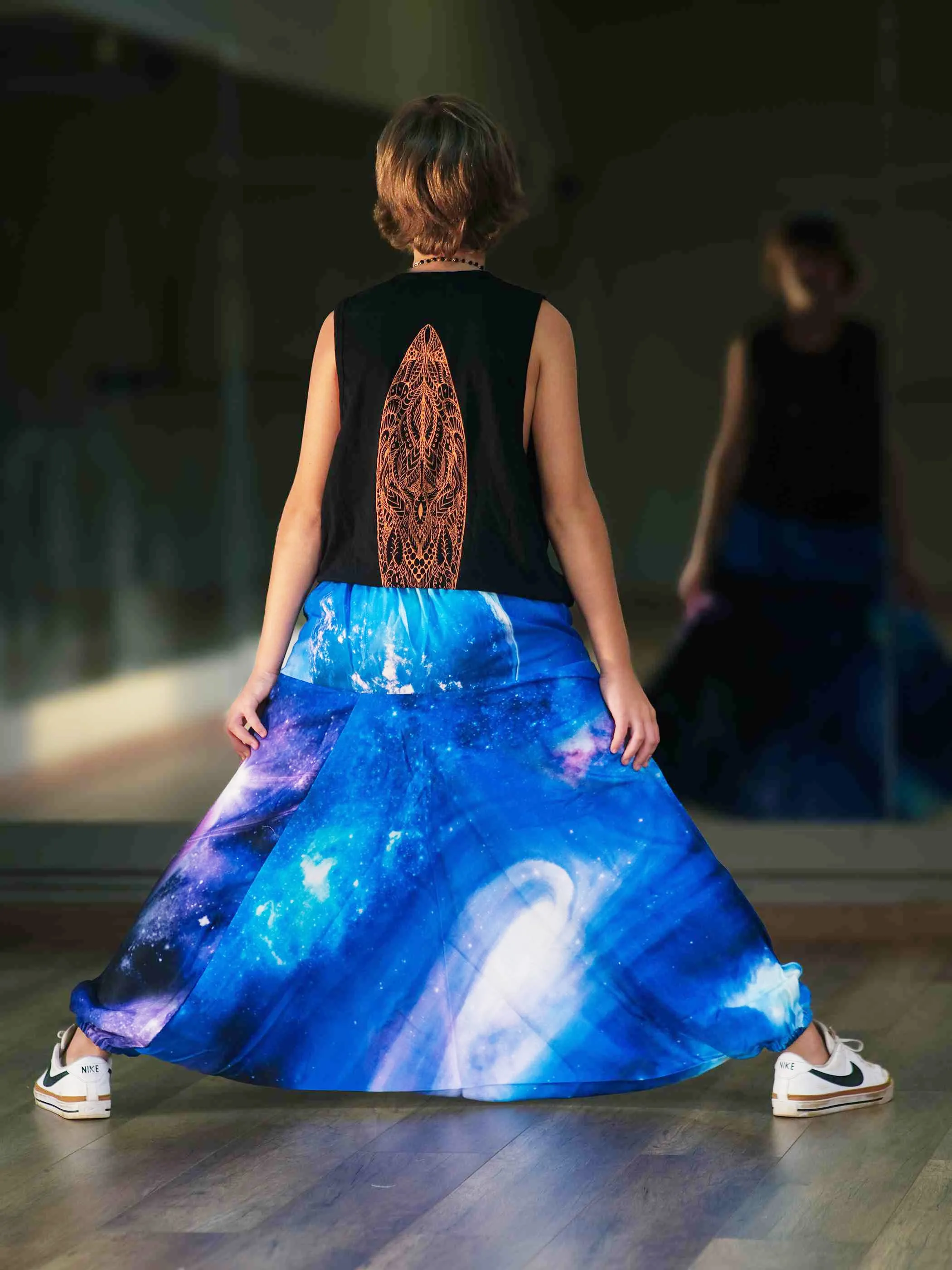 Boy's Kids Galaxy Print Alibaba Baggy Harem Pants For Dance