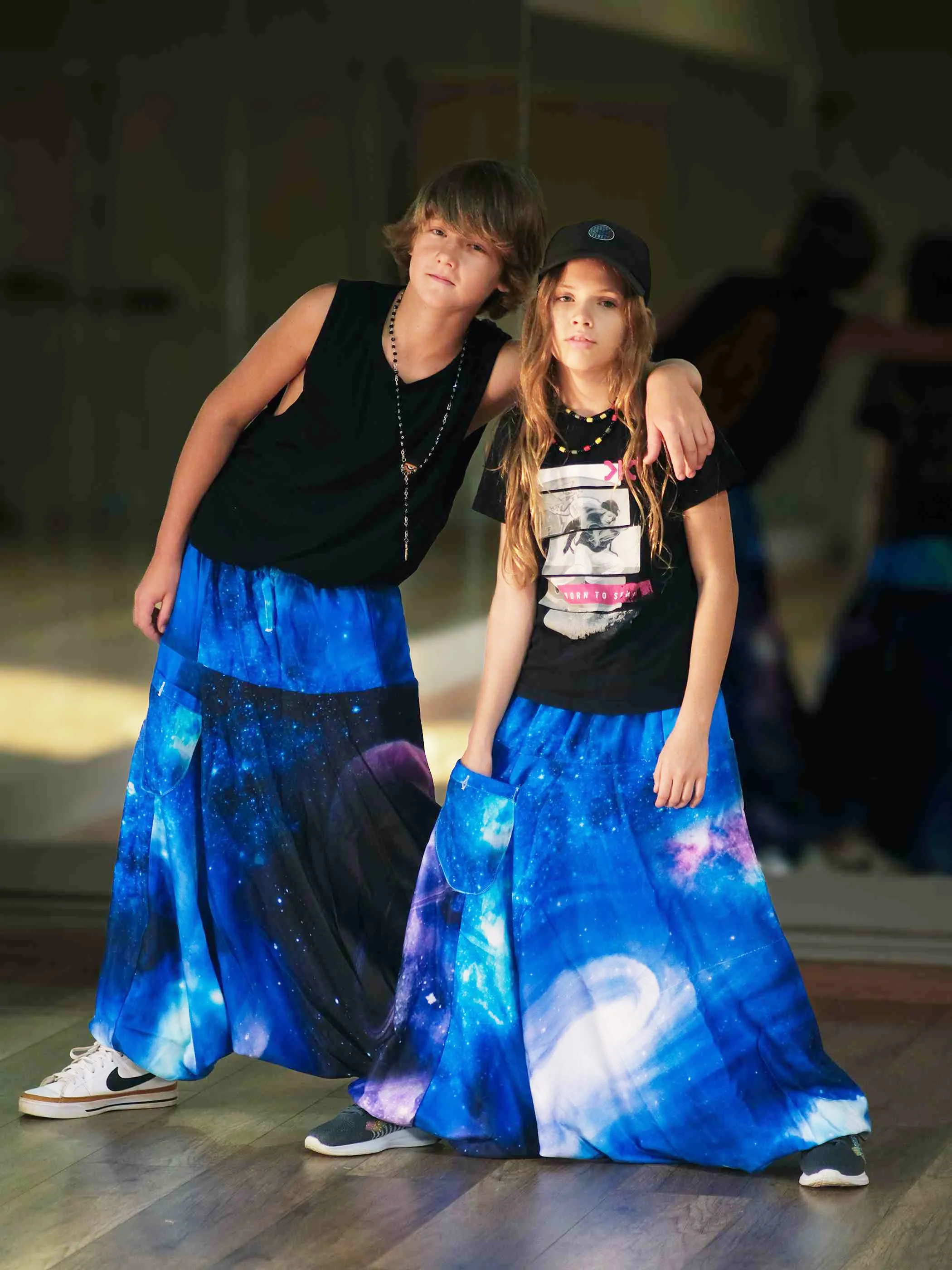 Boy's Kids Galaxy Print Alibaba Baggy Harem Pants For Dance