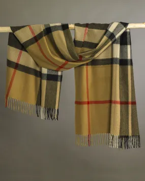Camel Thomson Tartan Check Stole Cashmere Stole