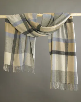 Crisp Morning Check Cashmere Stole