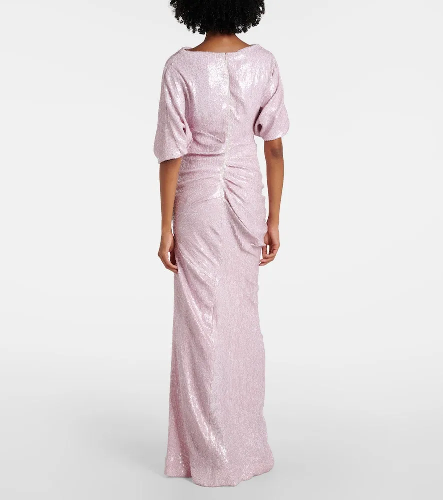 Dries Van Noten Sequined draped gown