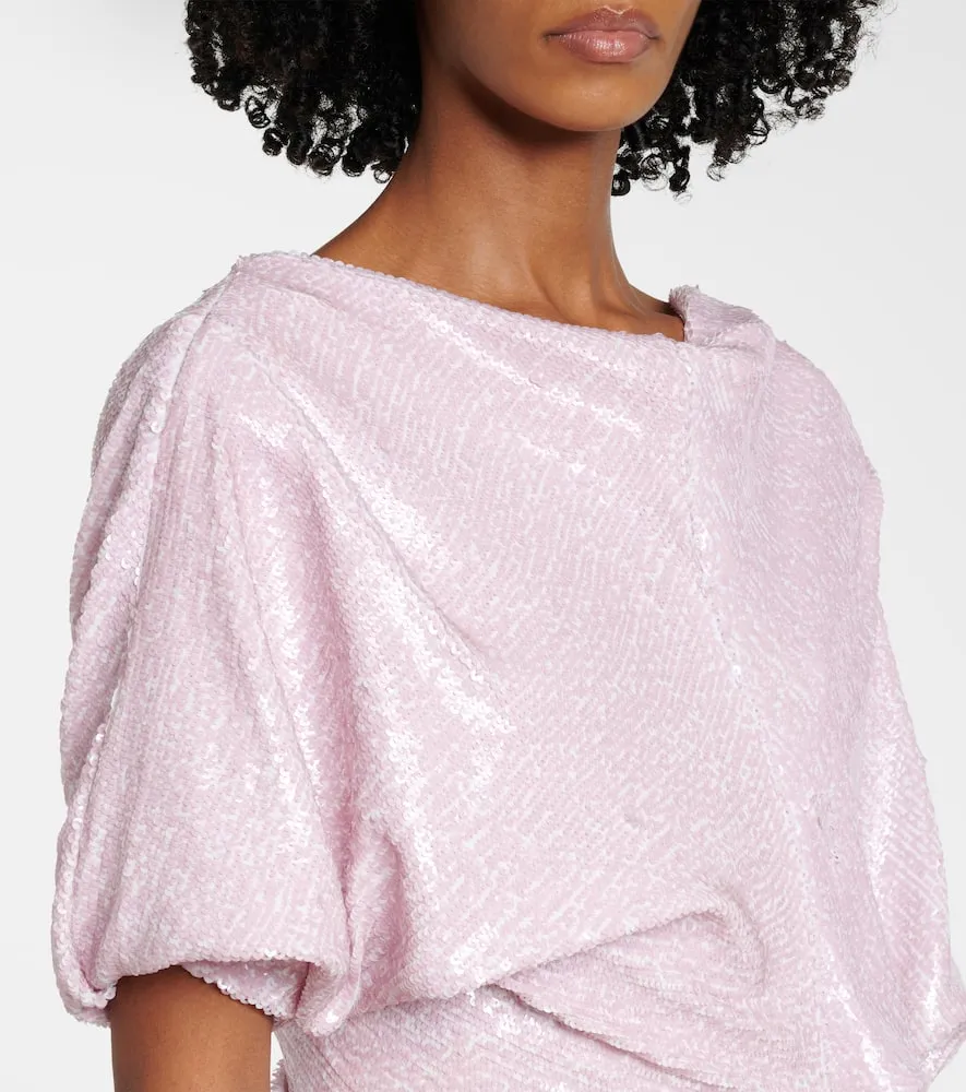 Dries Van Noten Sequined draped gown