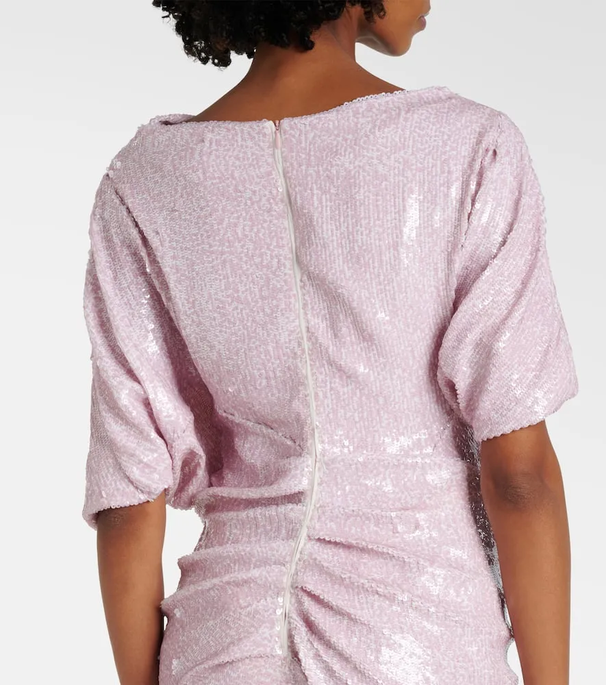 Dries Van Noten Sequined draped gown