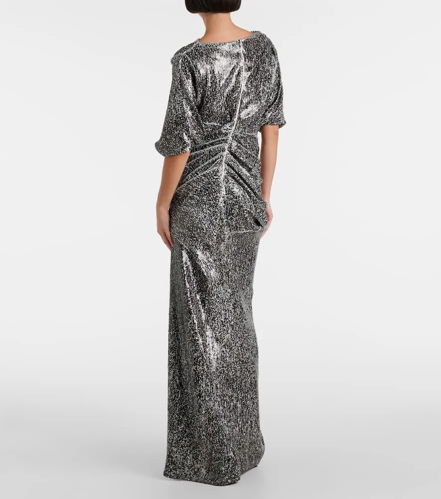 Dries Van Noten Sequined ruched gown