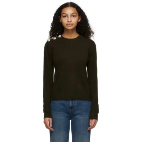 GANNI Khaki Cashmere Crewneck Sweater