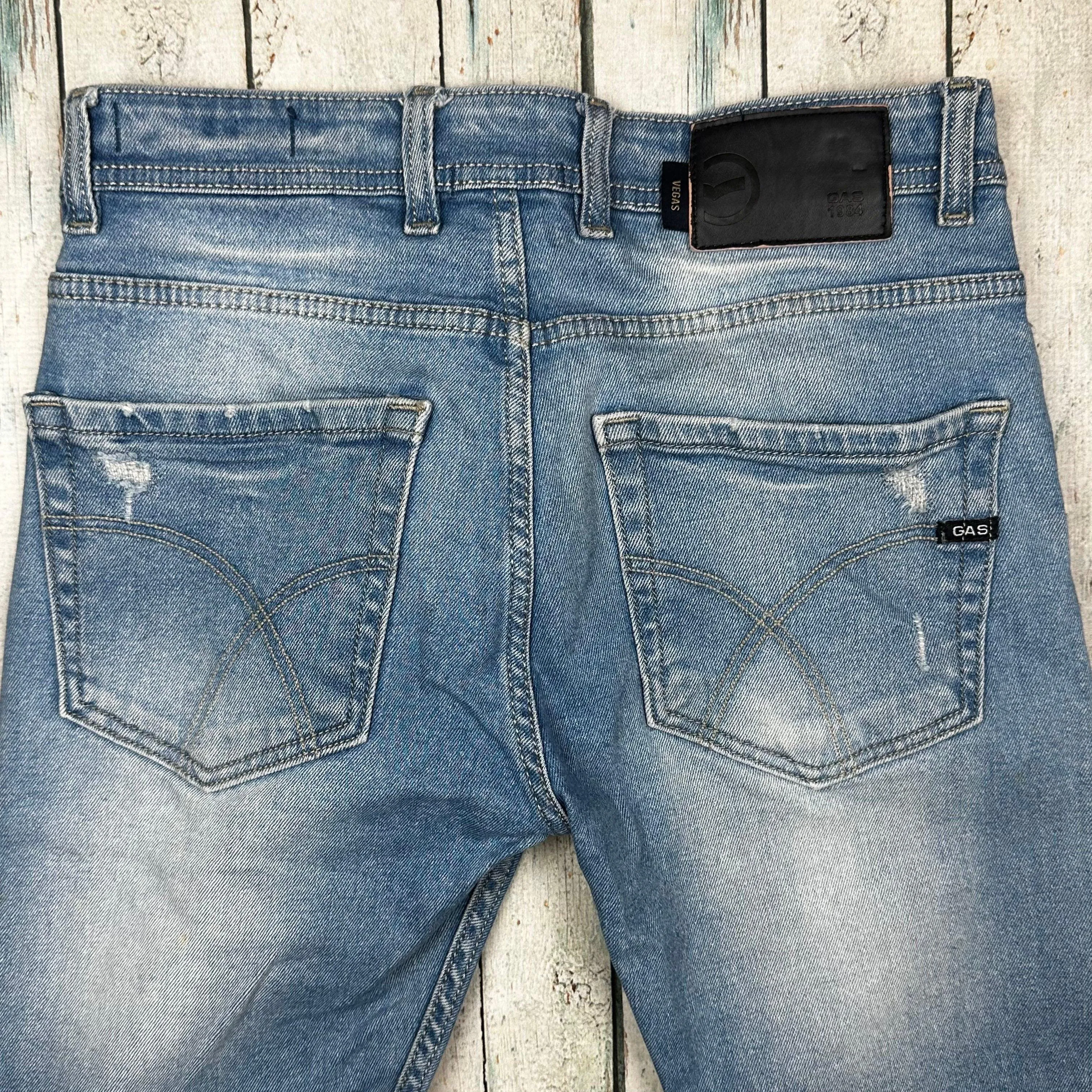 GAS Italian Mens 'Vegas' Slim Fit Denim Jeans -Size 30 Crop