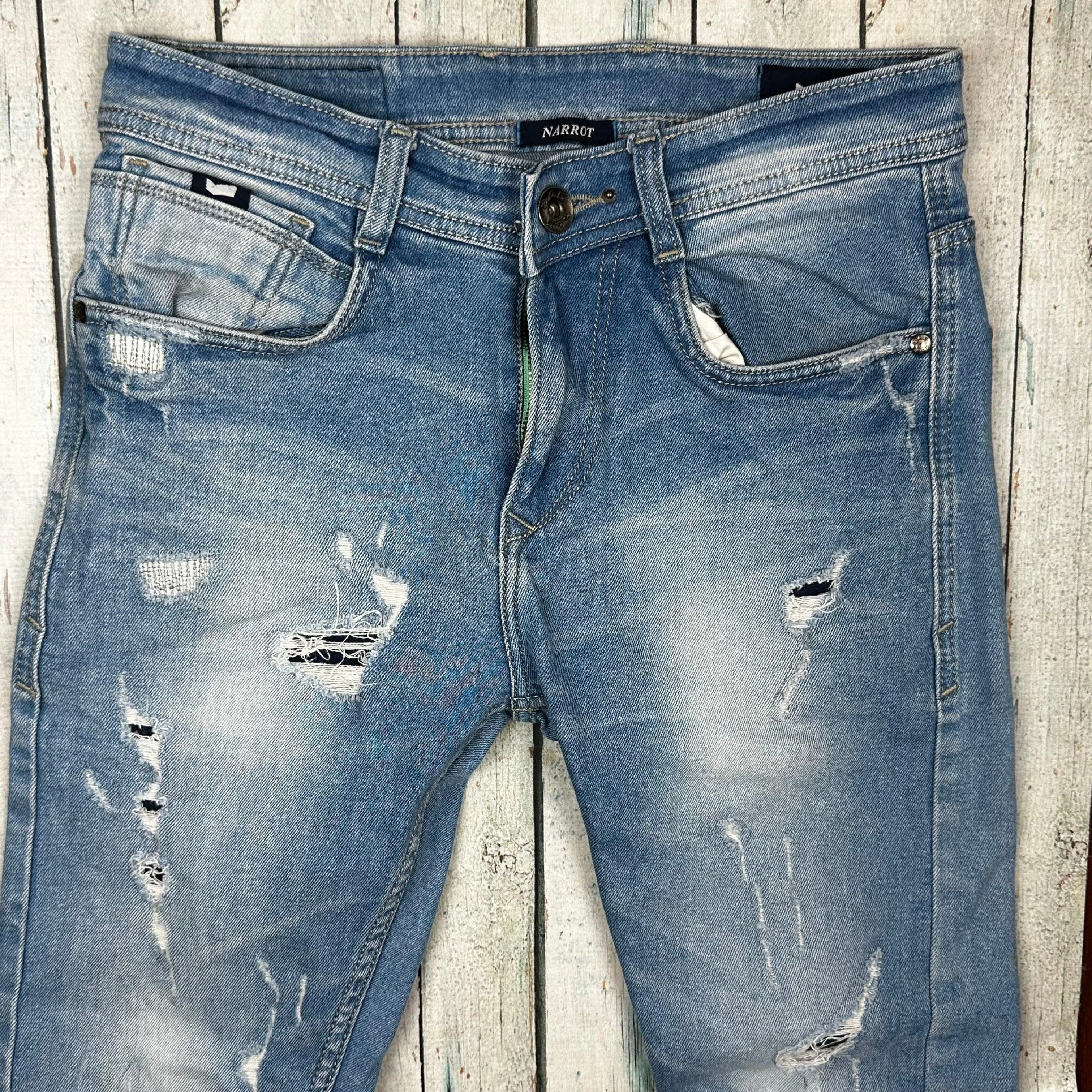 GAS Italian Mens 'Vegas' Slim Fit Denim Jeans -Size 30 Crop
