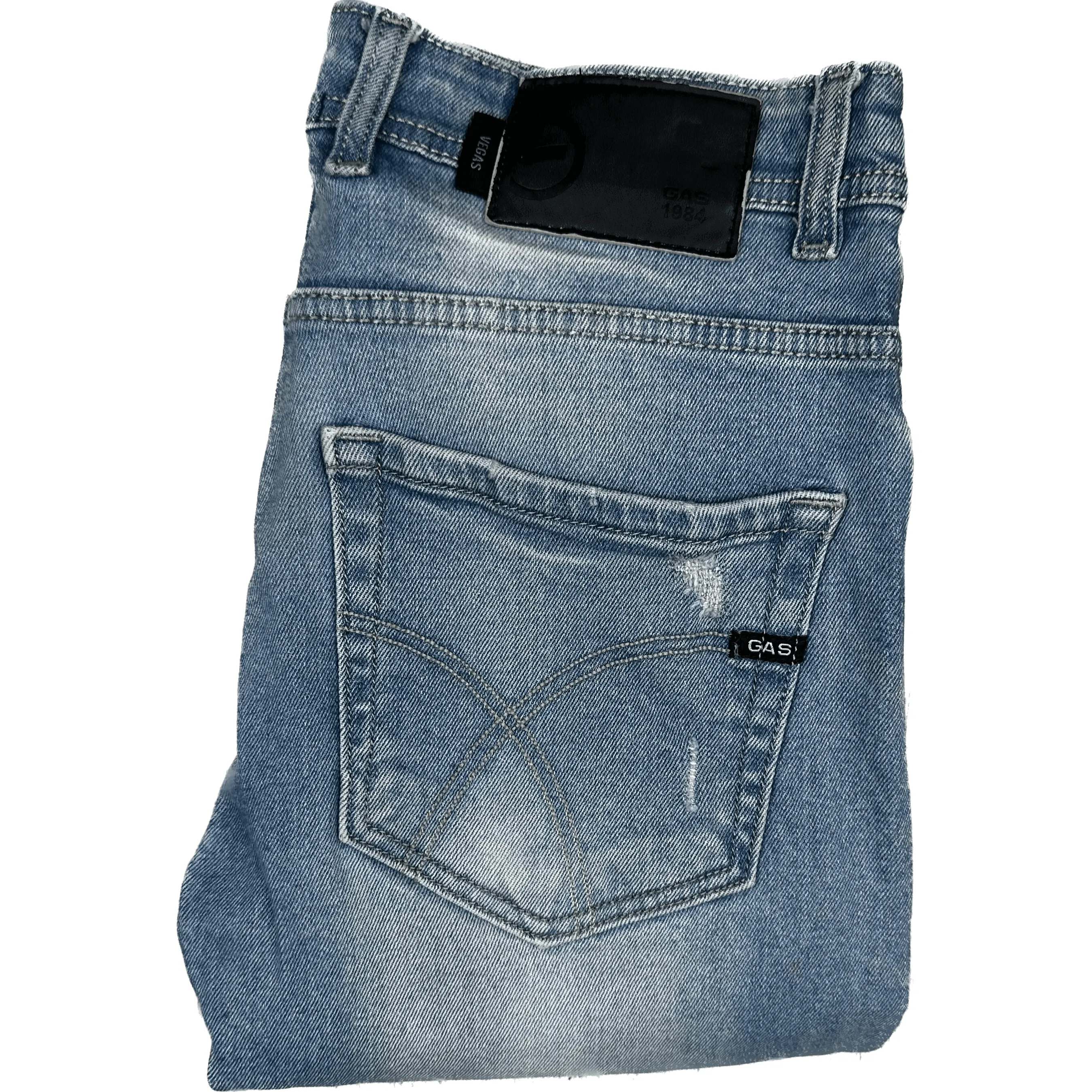 GAS Italian Mens 'Vegas' Slim Fit Denim Jeans -Size 30 Crop