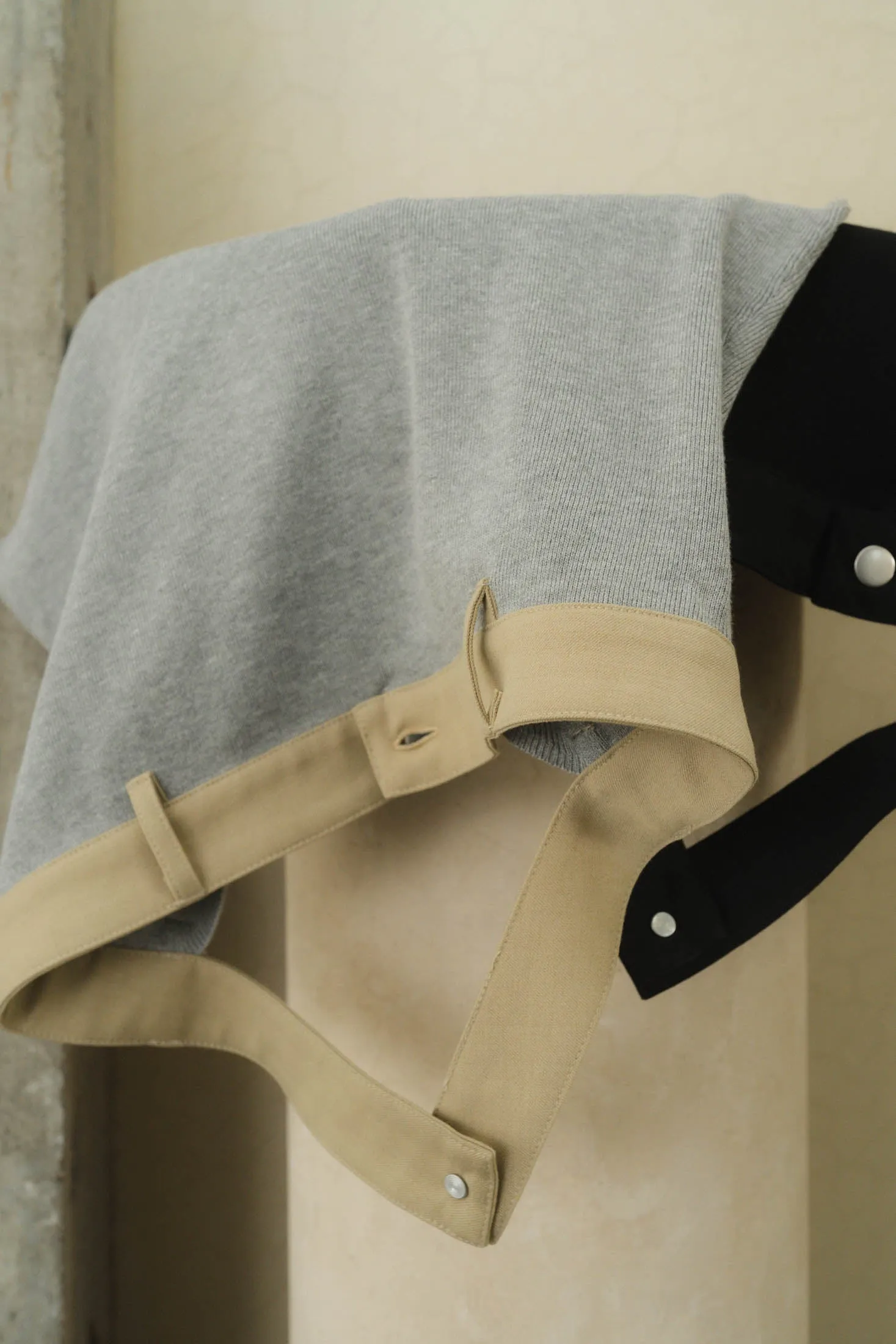 half zip knit tank tops/2color
