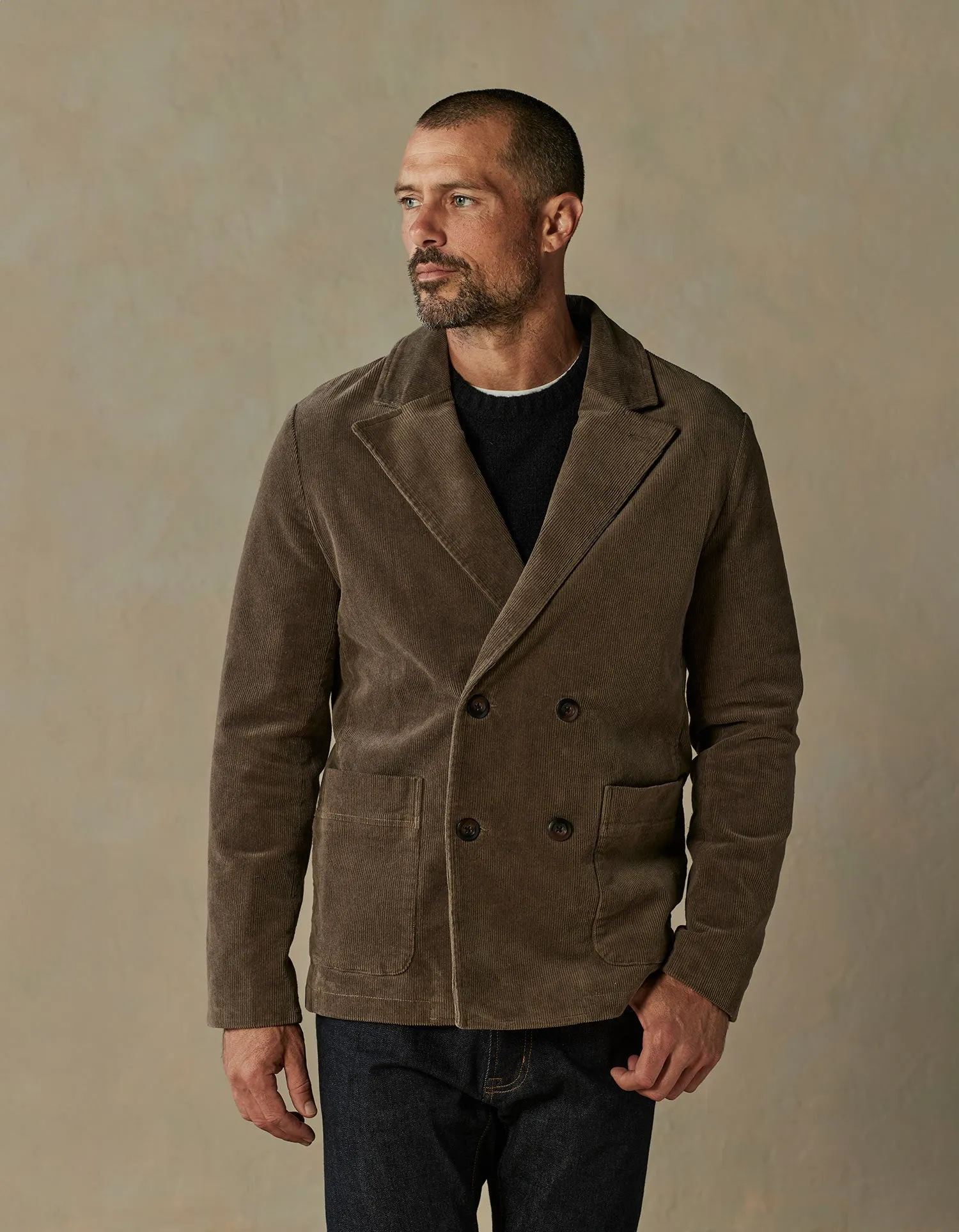 Hawthorne Cord Blazer in Taupe