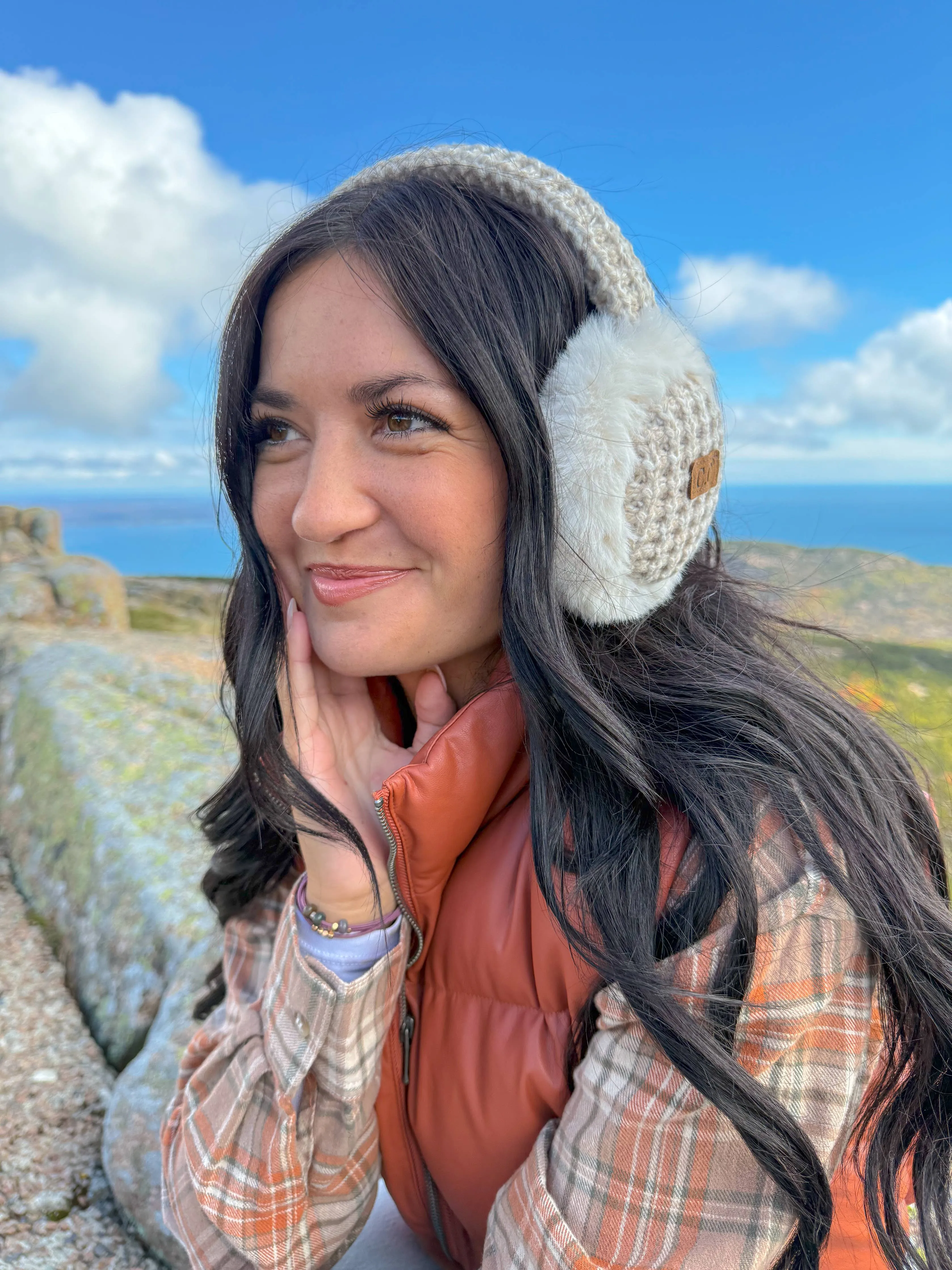 Heather Knitted Faux Fur C.C Earmuff EMS4495