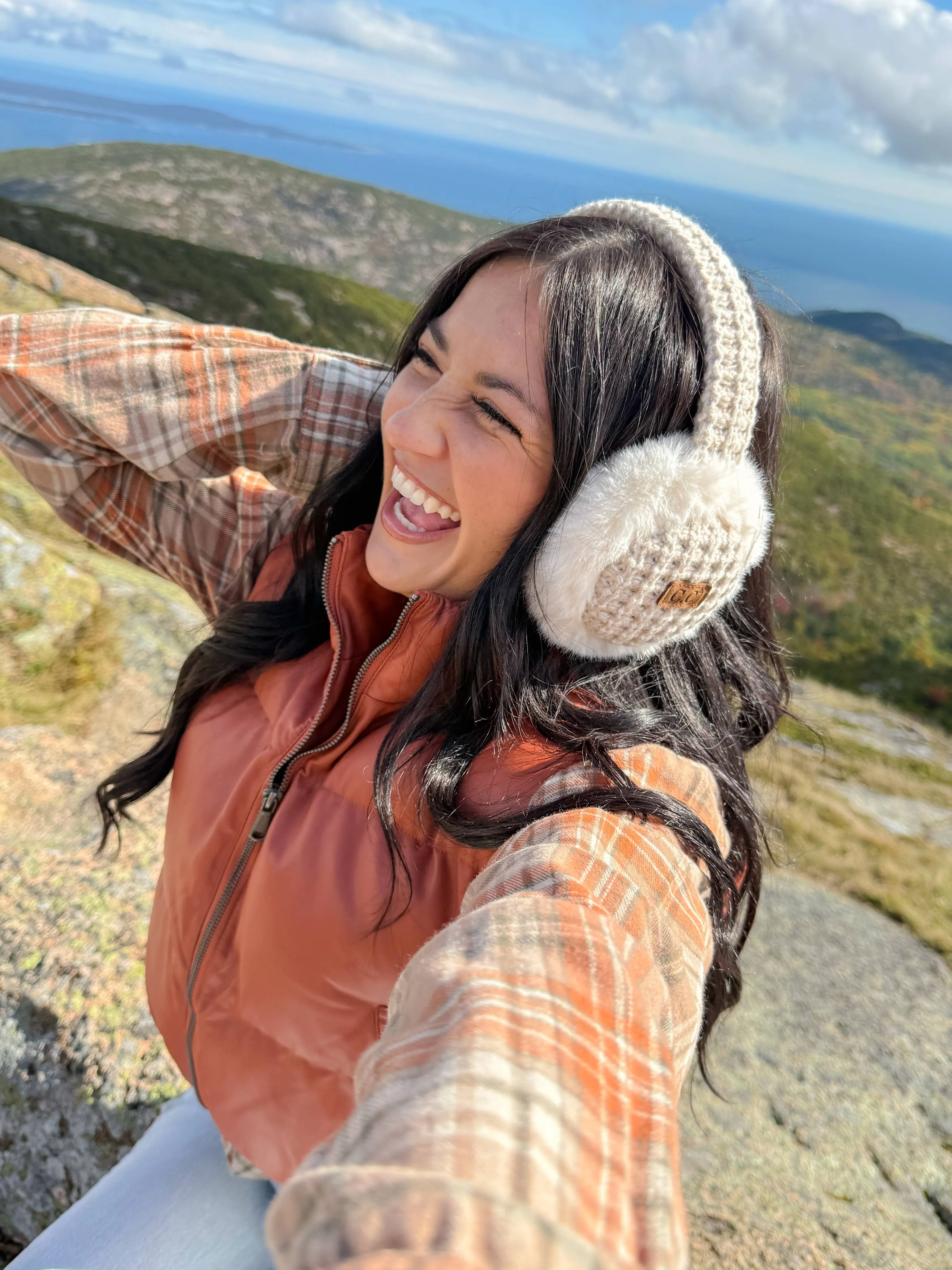Heather Knitted Faux Fur C.C Earmuff EMS4495