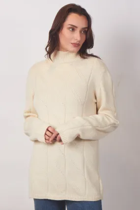 Ivory Silk Wool Cashmere Sweater