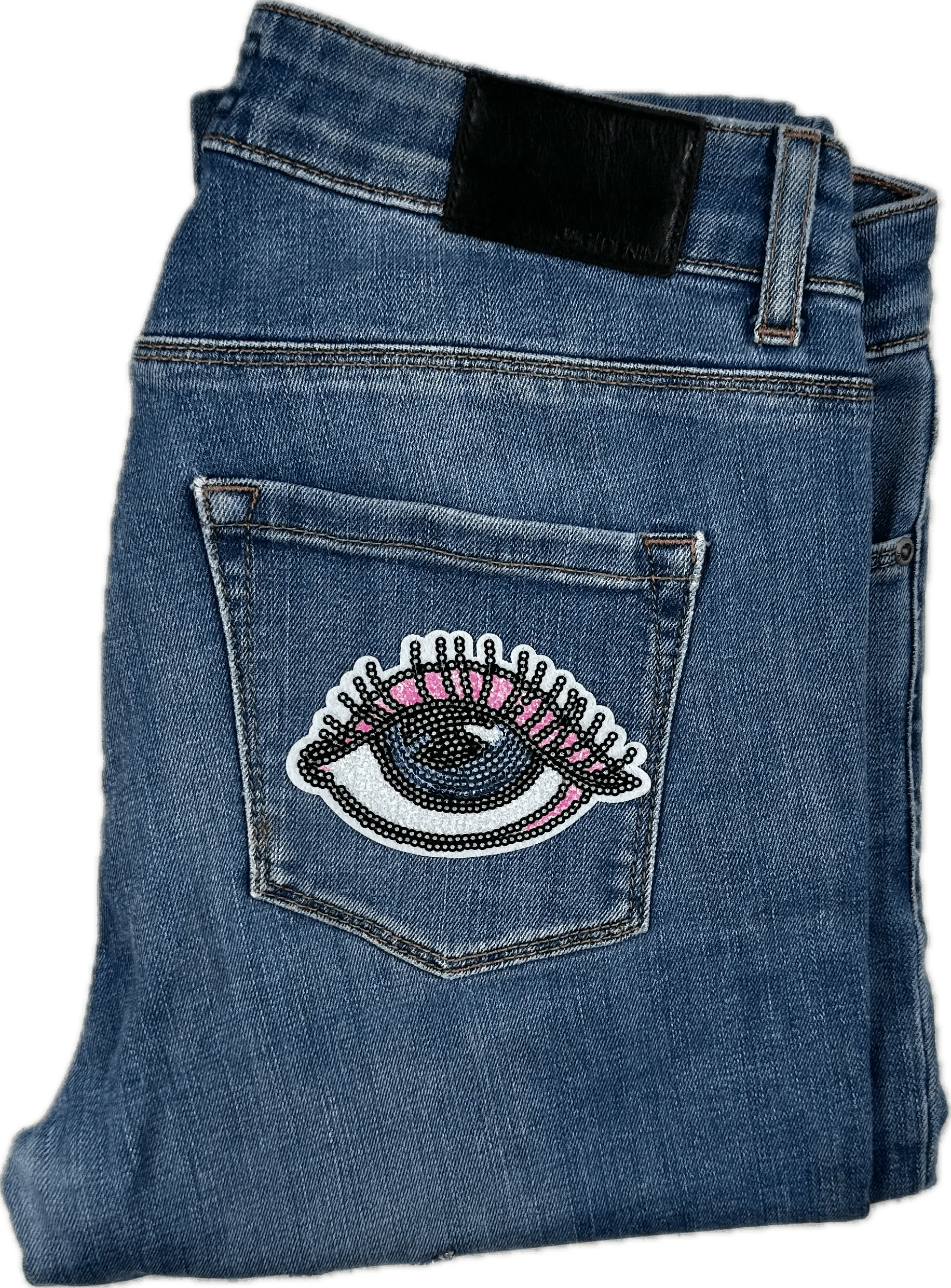 Jag 'Joey' Mid Rise-   Embroidered Patches - Size 29