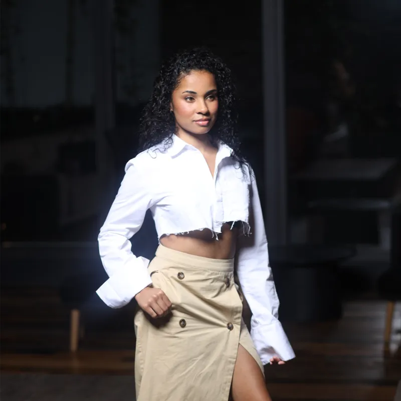 Khaki Button Skirt