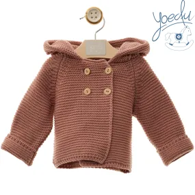 Knit coat with hood