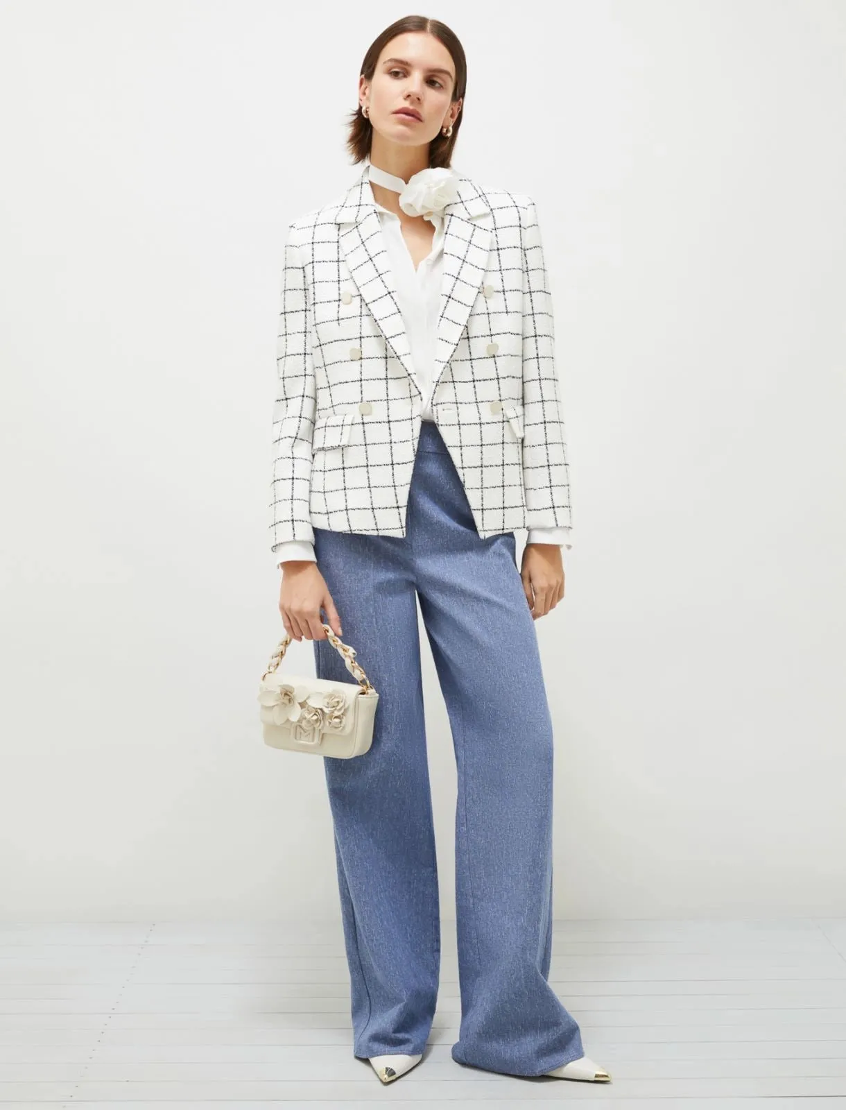 MARELLA White Check Blazer