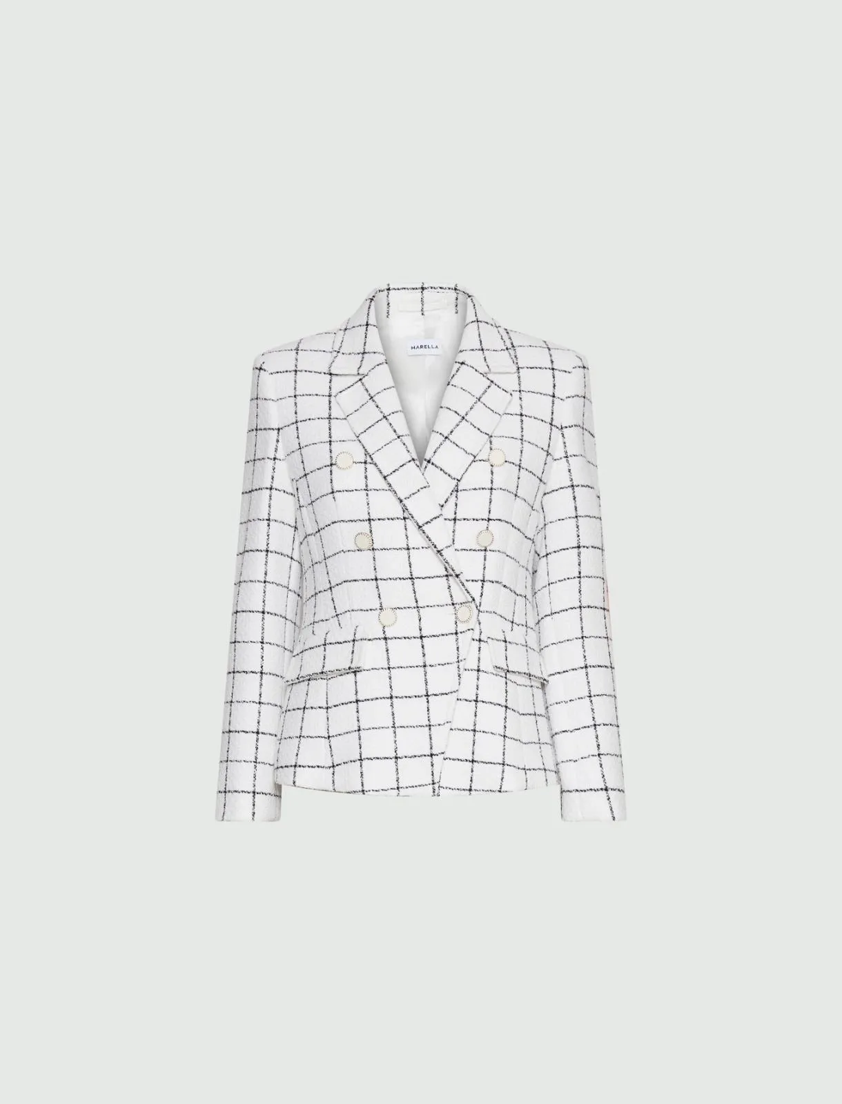 MARELLA White Check Blazer