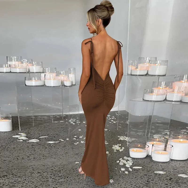 Maxi Women Backless Sexy Sleeveless Long Maxi Elegant Dress Dress