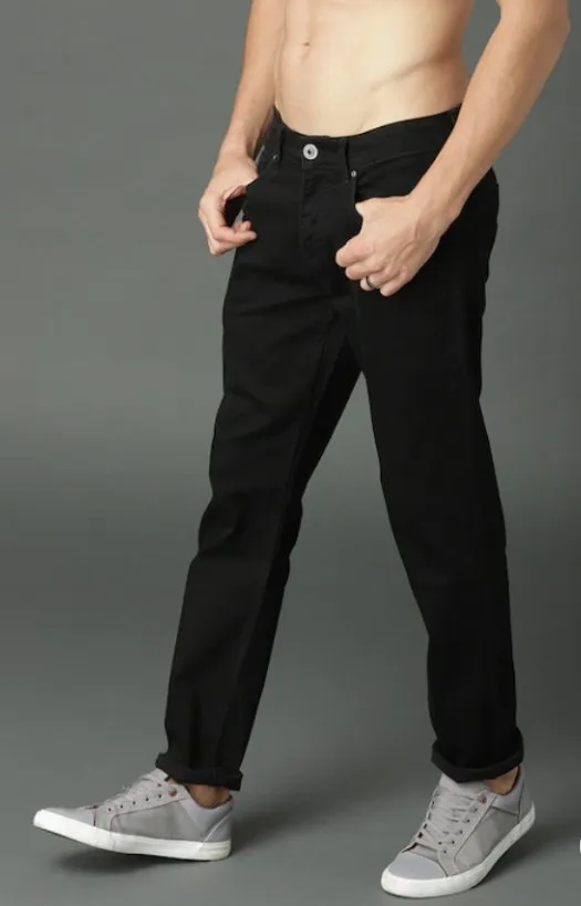 Men Black Slim Fit Mid-Rise Clean Look Stretchable Jeans