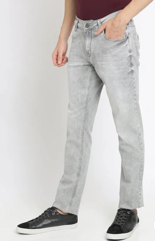 Men Grey Slim Fit Mid-Rise Clean Look Stretchable Jeans