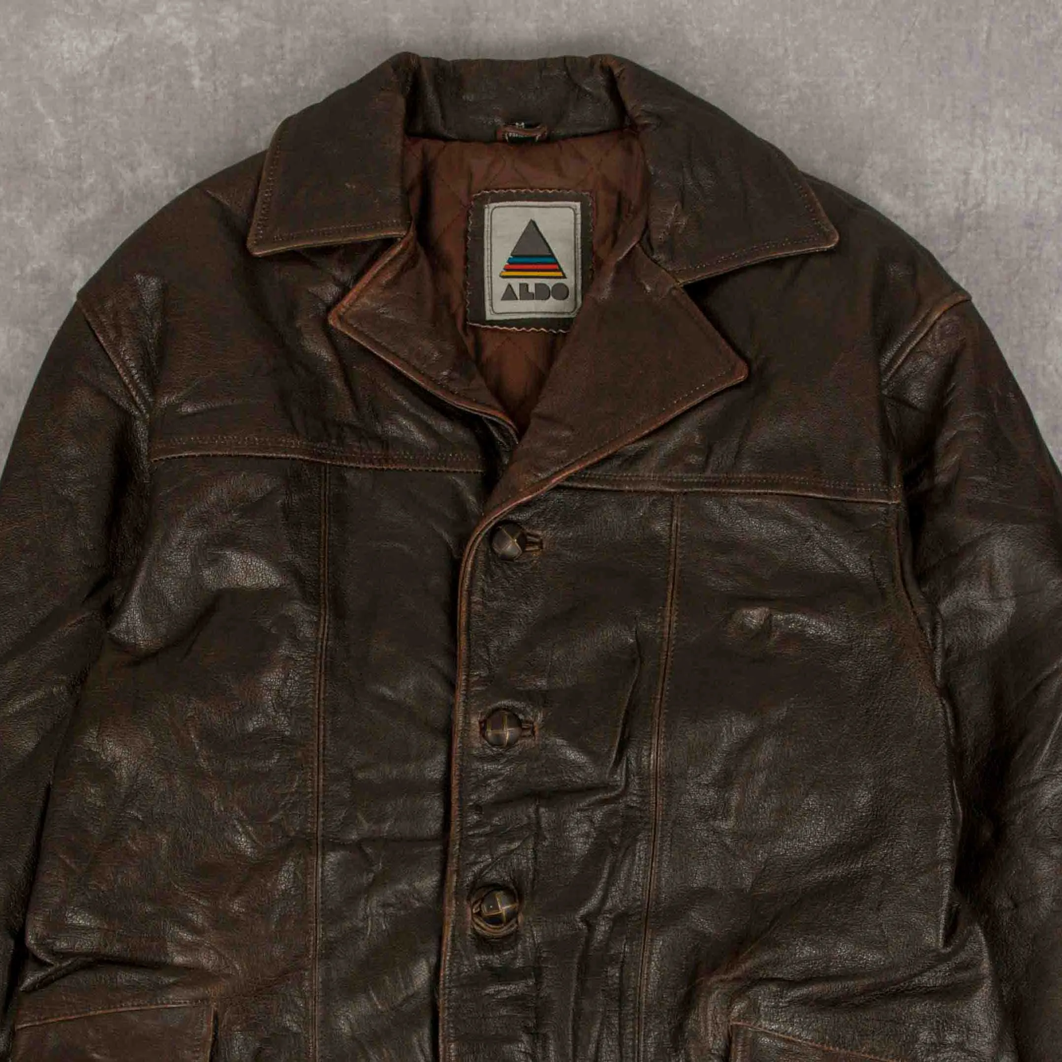 MEN'S VINTAGE 1990S LEATHER TRENCH JACKET - MEDIUM