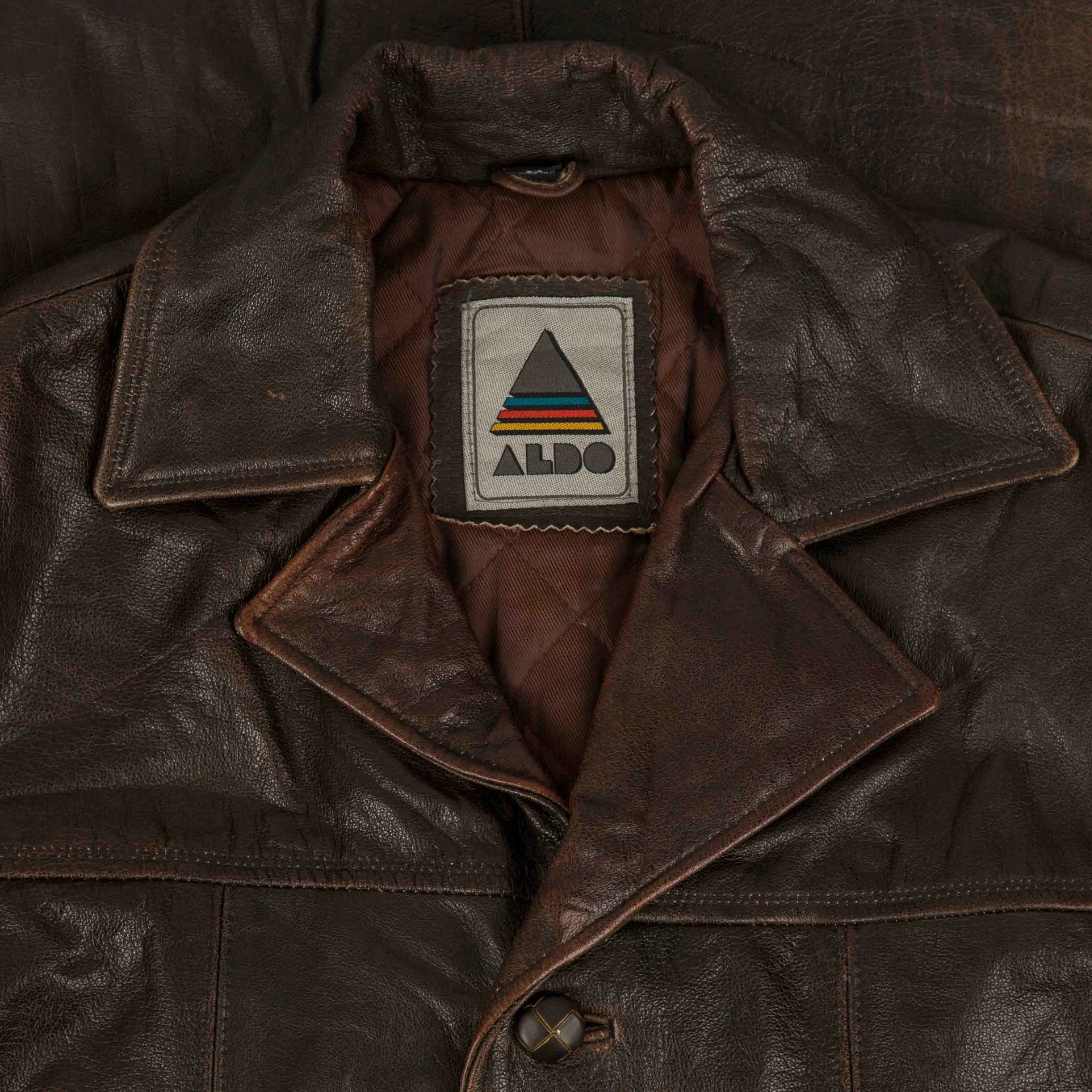 MEN'S VINTAGE 1990S LEATHER TRENCH JACKET - MEDIUM