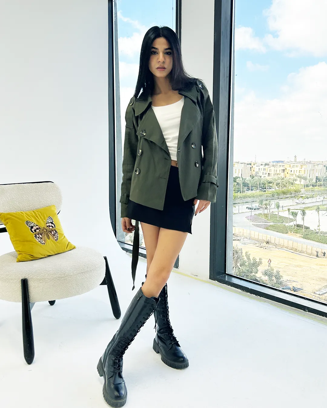 Olive Trench Jacket