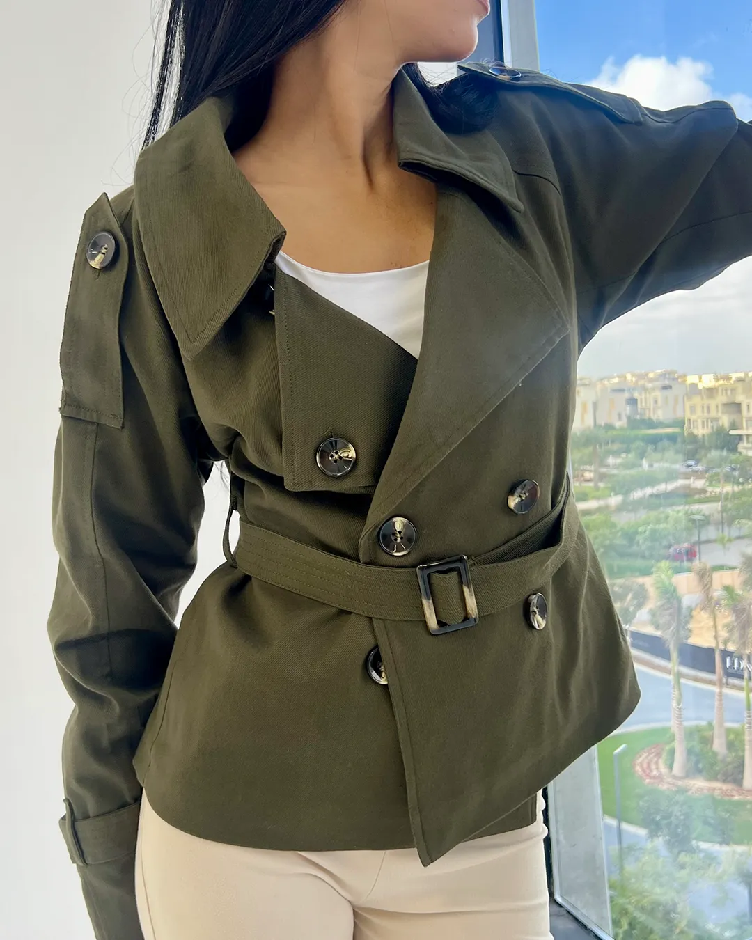 Olive Trench Jacket