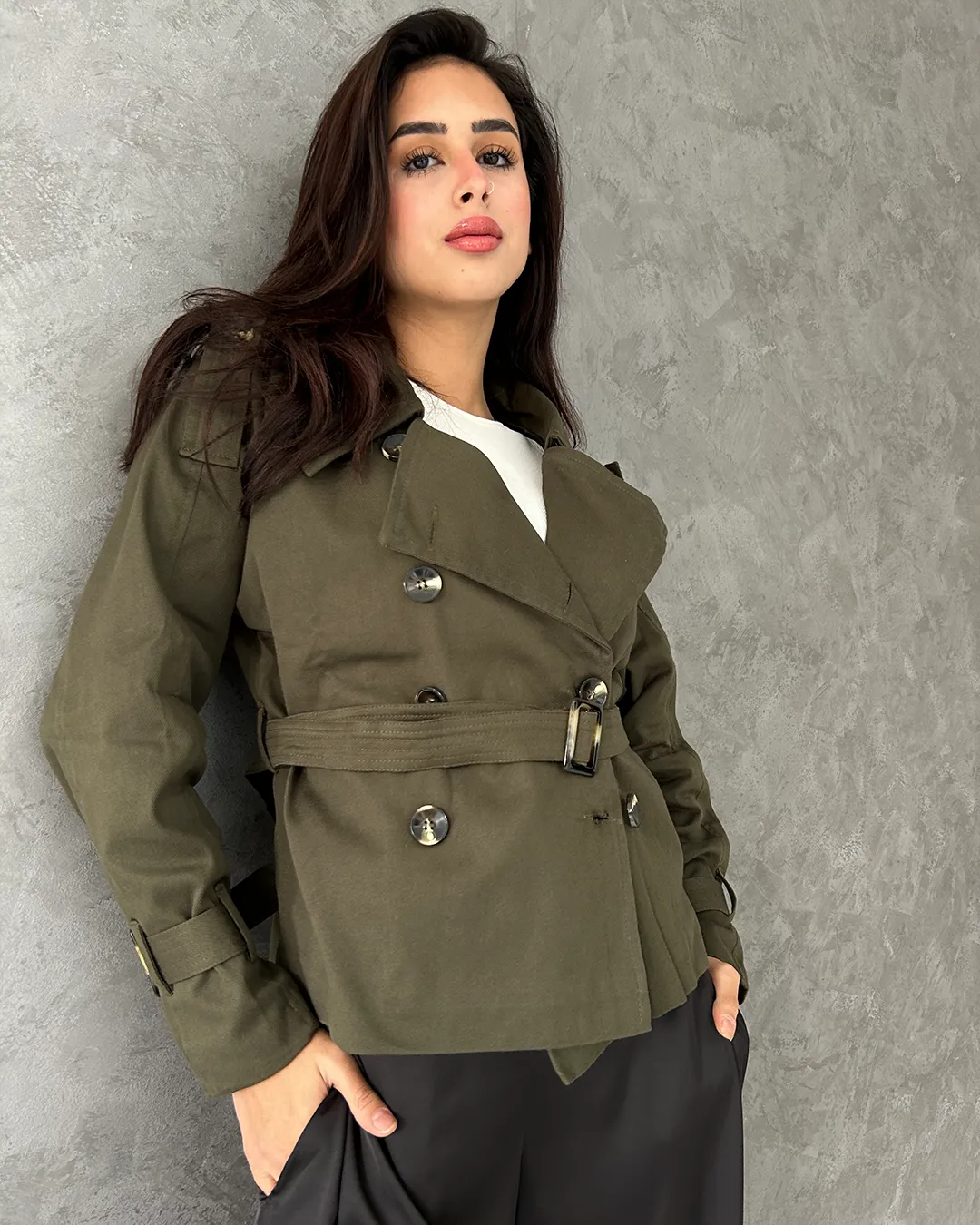 Olive Trench Jacket