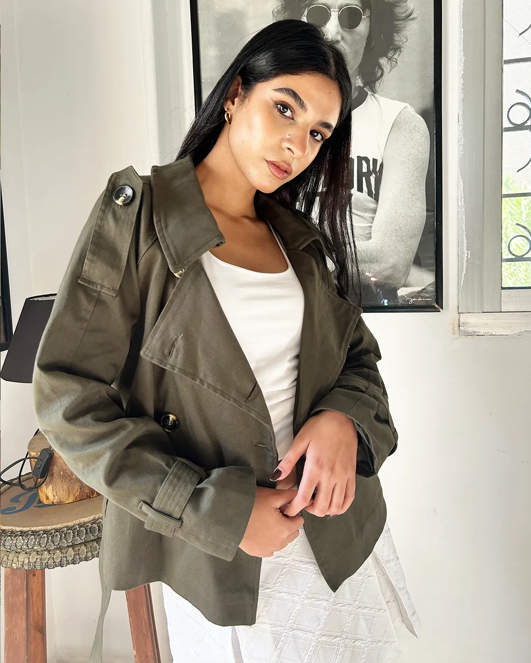 Olive Trench Jacket