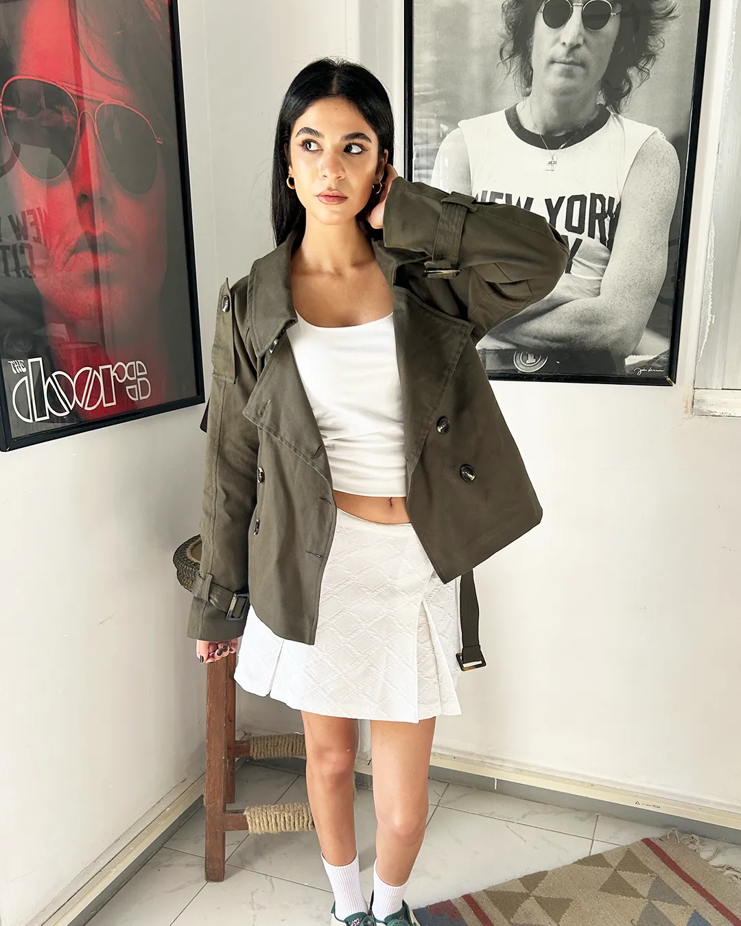Olive Trench Jacket