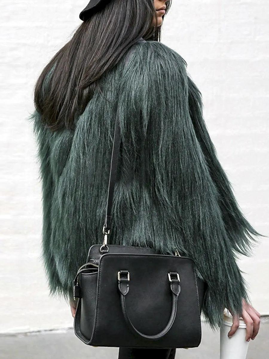 Rose Most Wanted Shaggy Faux Fur Coat - Multicolor