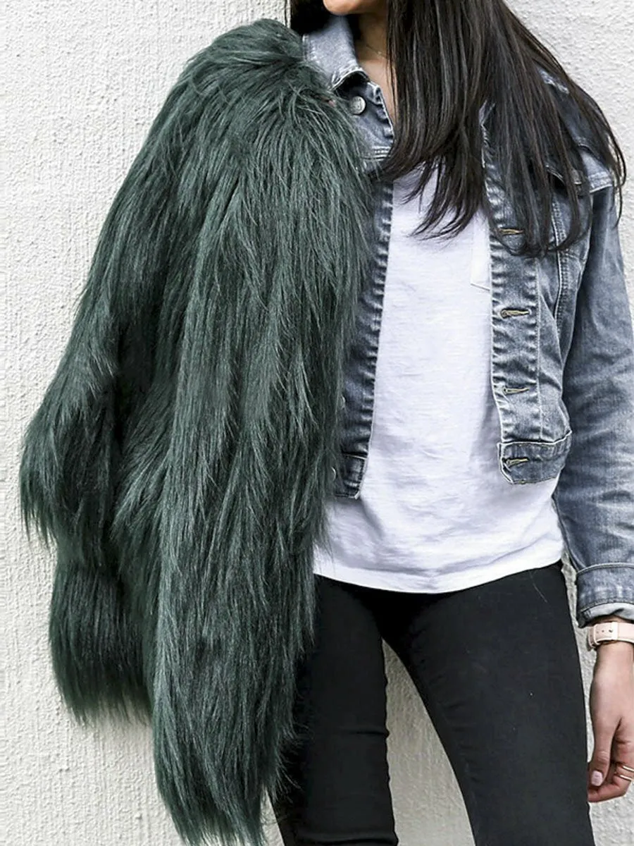 Rose Most Wanted Shaggy Faux Fur Coat - Multicolor