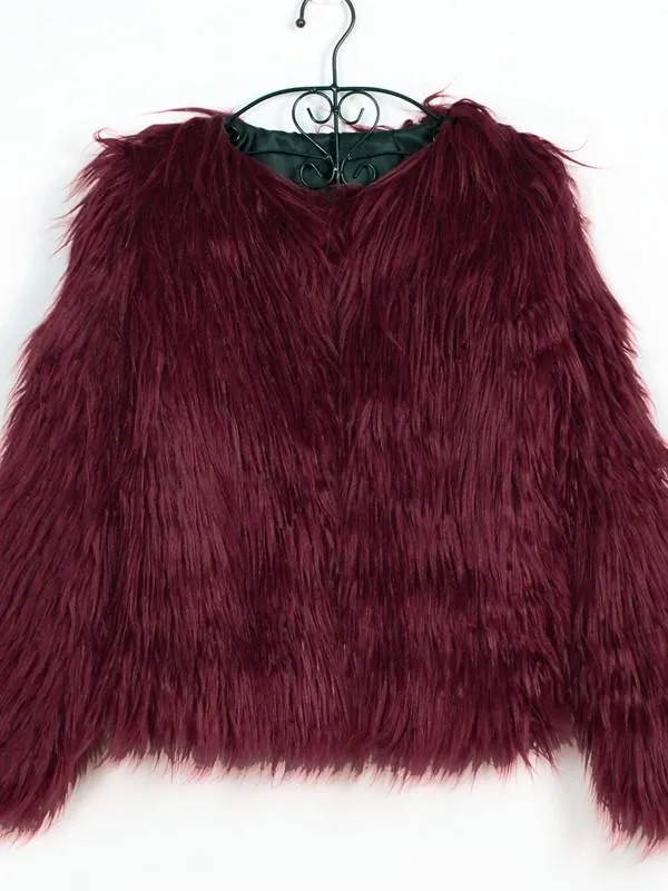 Rose Most Wanted Shaggy Faux Fur Coat - Multicolor