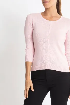 Silk   Cashmere Victoria Cardigan in Pale Pink (low stock)