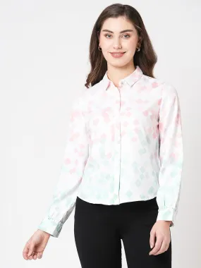 Women Diamond Print Slim Fit Shirt